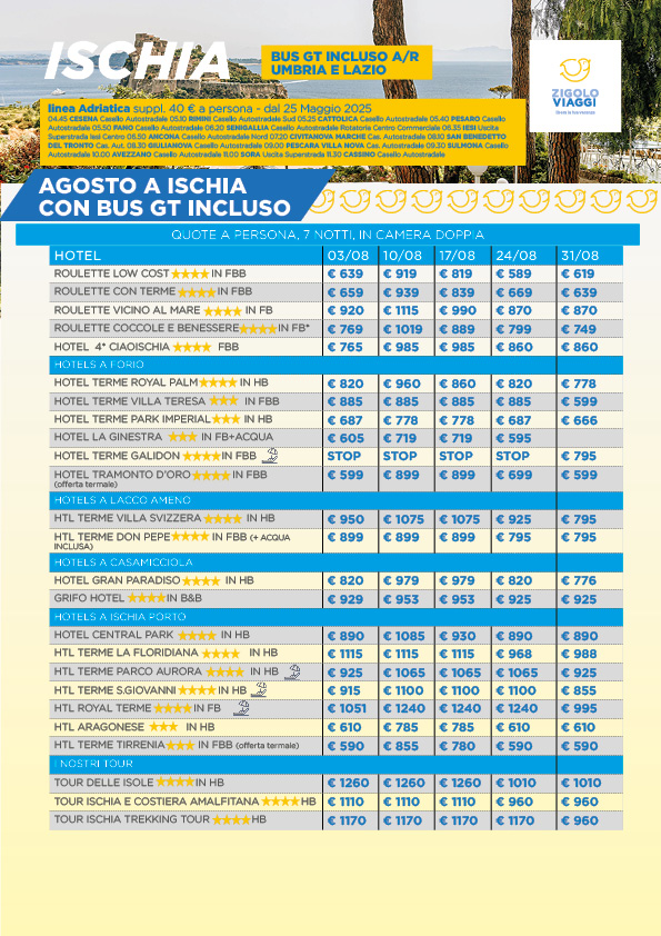 Ischia + Bus Agosto