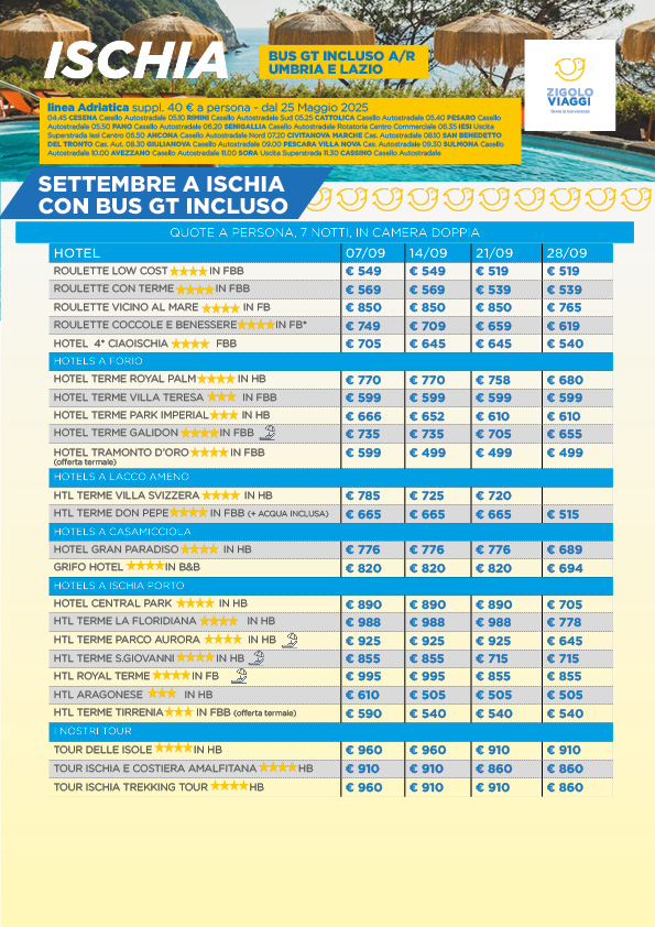 Ischia + Bus Settembre